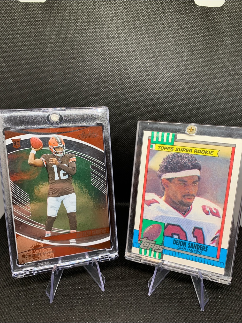 Deion Sanders & Shedeur Sanders Rookie Cards Browns Falcons Perfect In Cases!